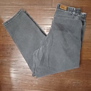 Vintage 80s High Rise, Tapered Leg, Bareback, Grey, Elastic Waist Lee 1889 Jeans